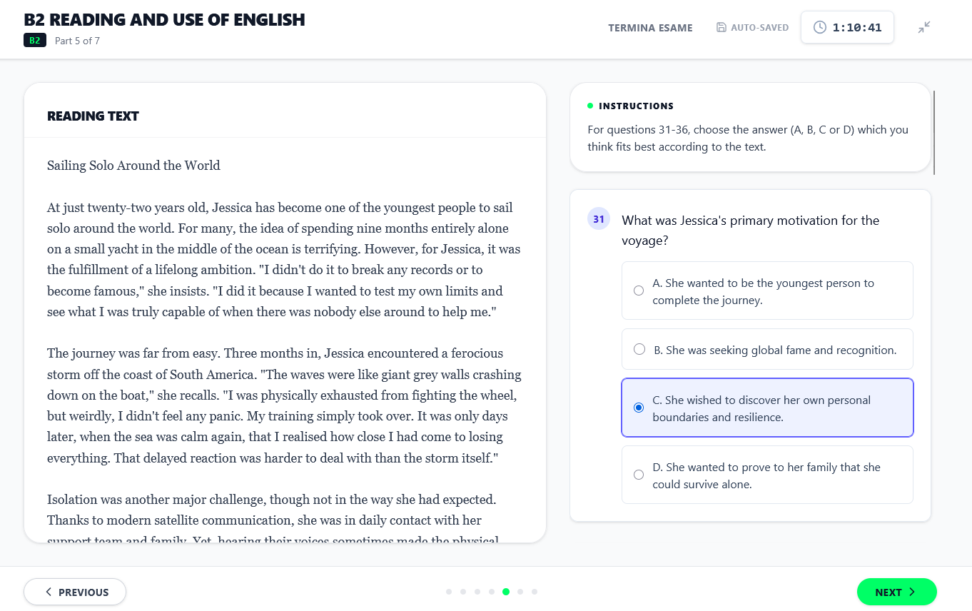 Reading & Use of English — Upslang Platform